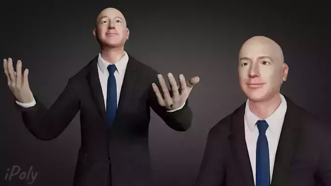 Jeff Bezos 3D Character Low-poly 3D model