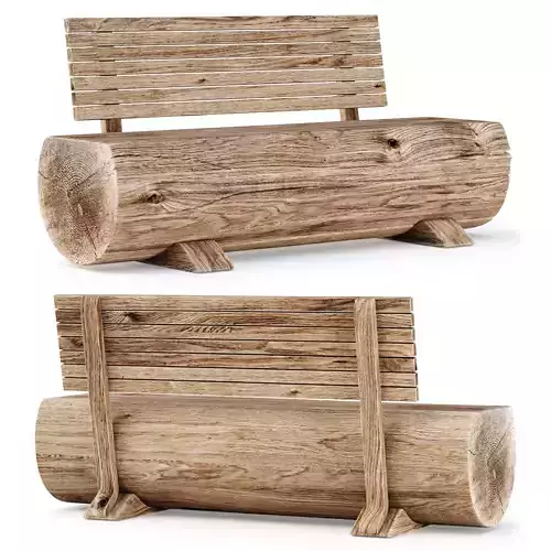 Outdoor wooden bench 