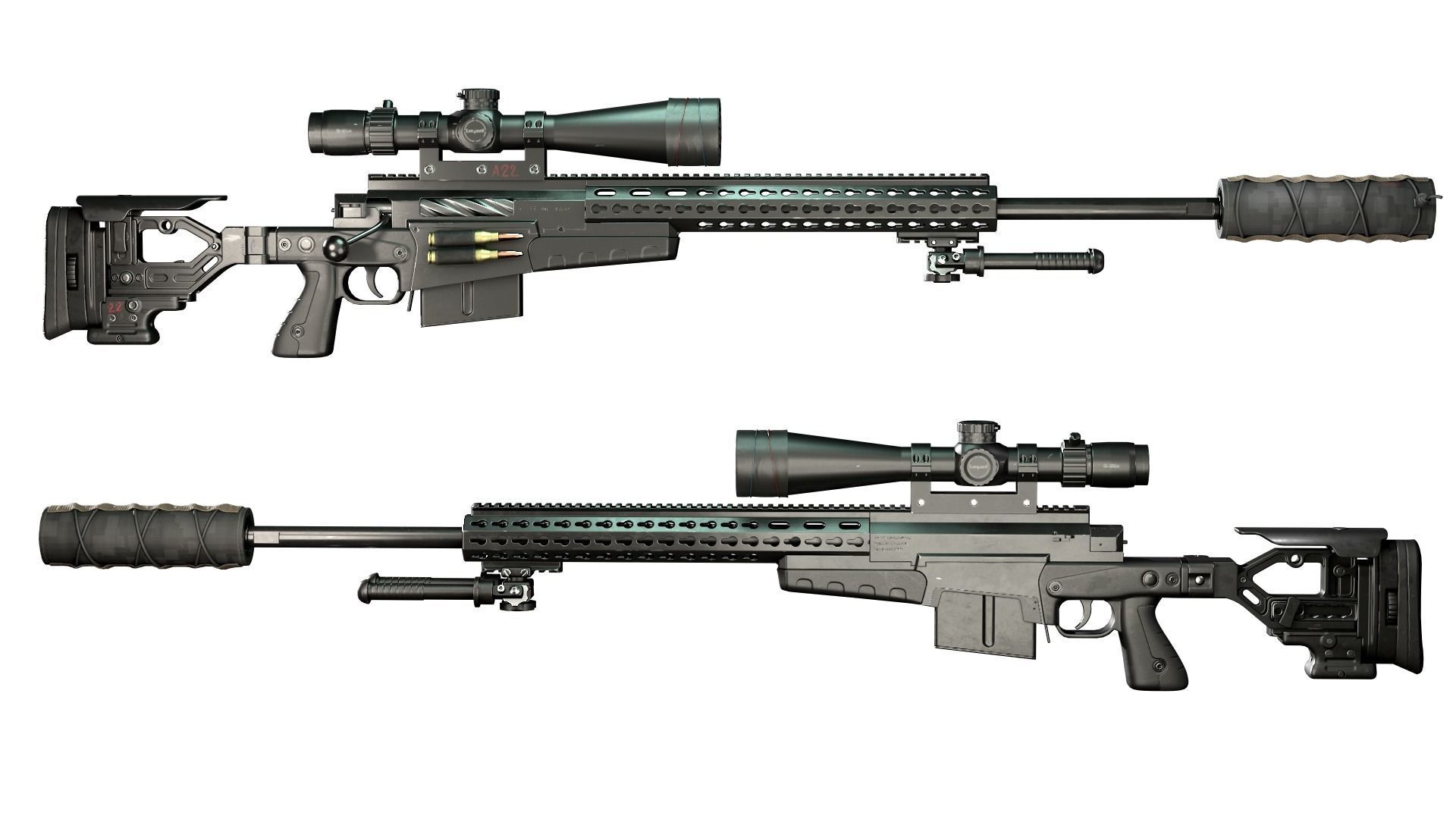 AXMC sniper riffle Low-poly 3D model_3