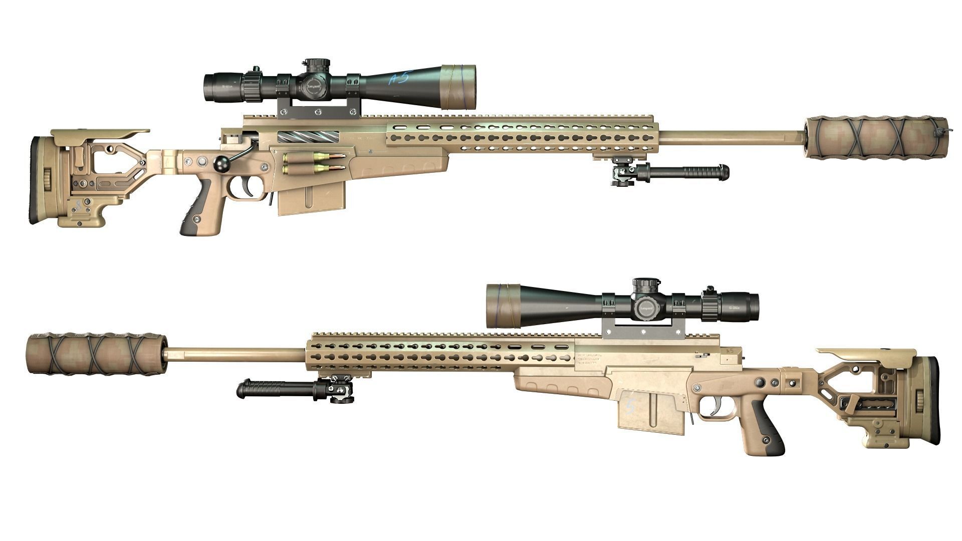 AXMC sniper riffle Low-poly 3D model_2