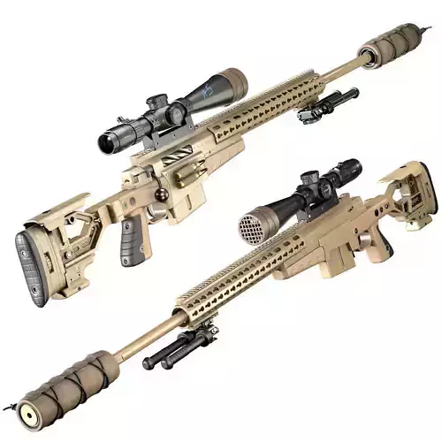 AXMC sniper riffle Low-poly 3D model