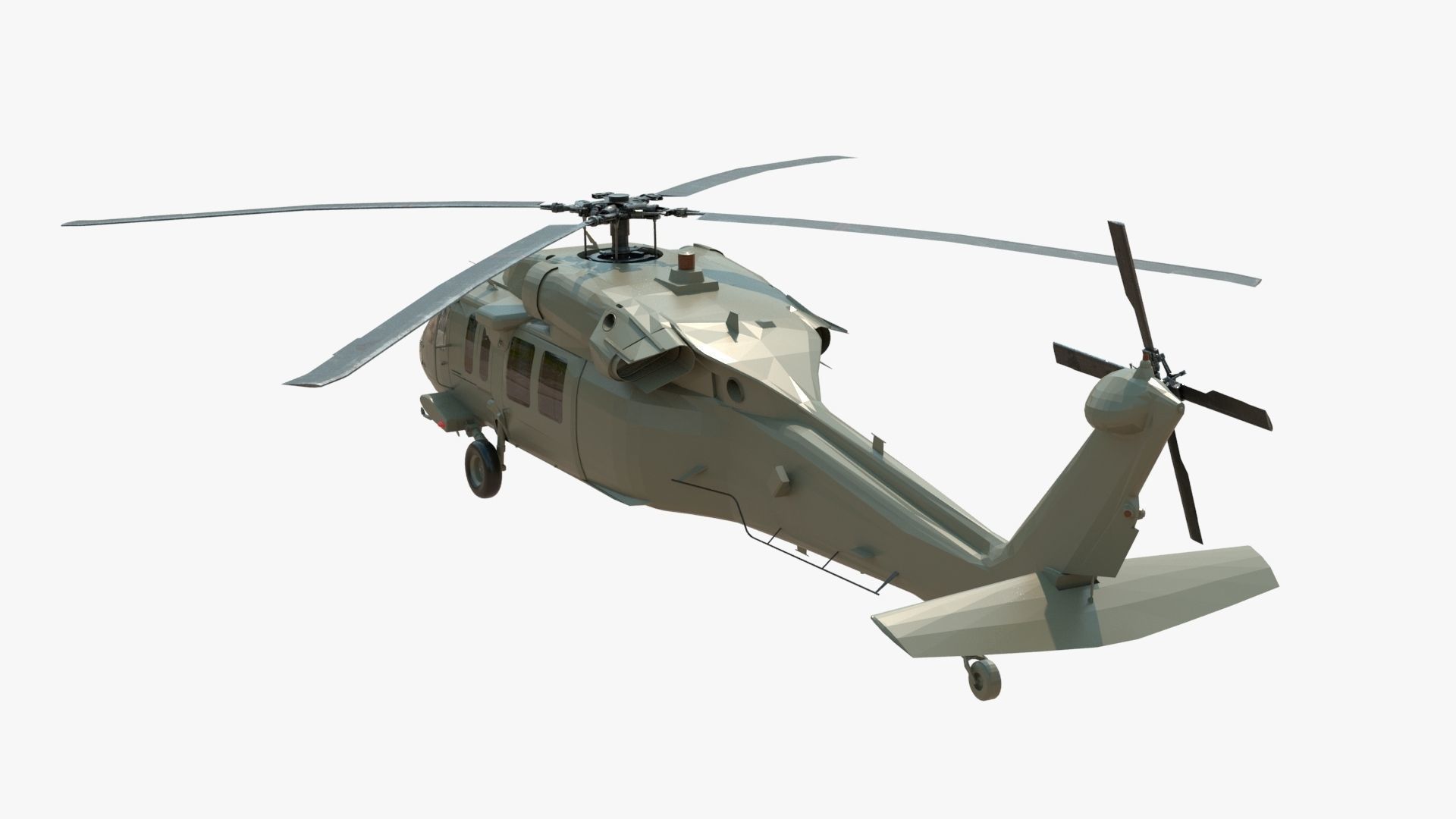 4K UH60 Blackhawk Low-poly 3D model_8