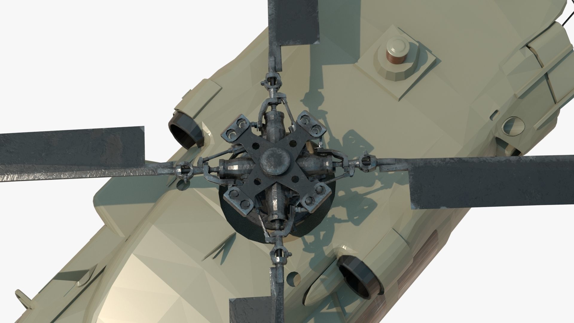 4K UH60 Blackhawk Low-poly 3D model_9