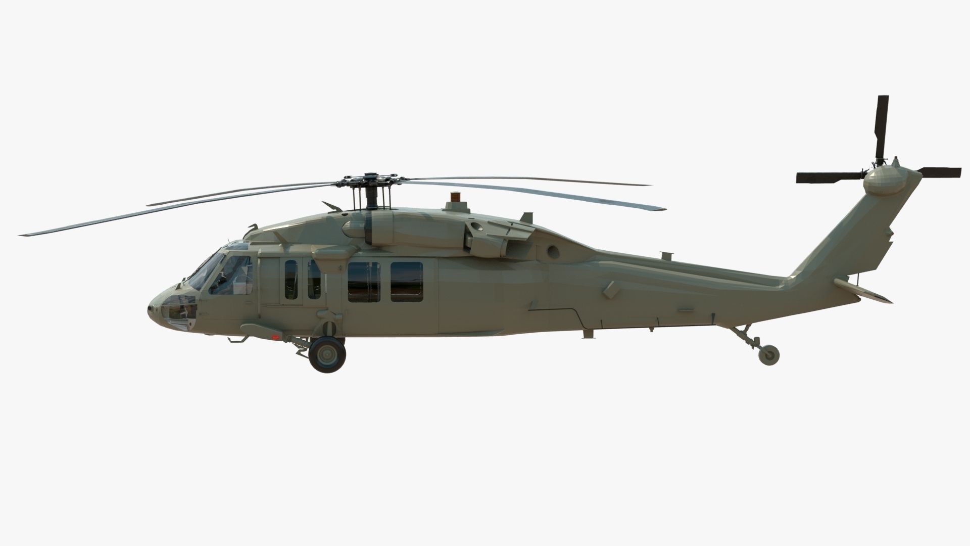 4K UH60 Blackhawk Low-poly 3D model_2