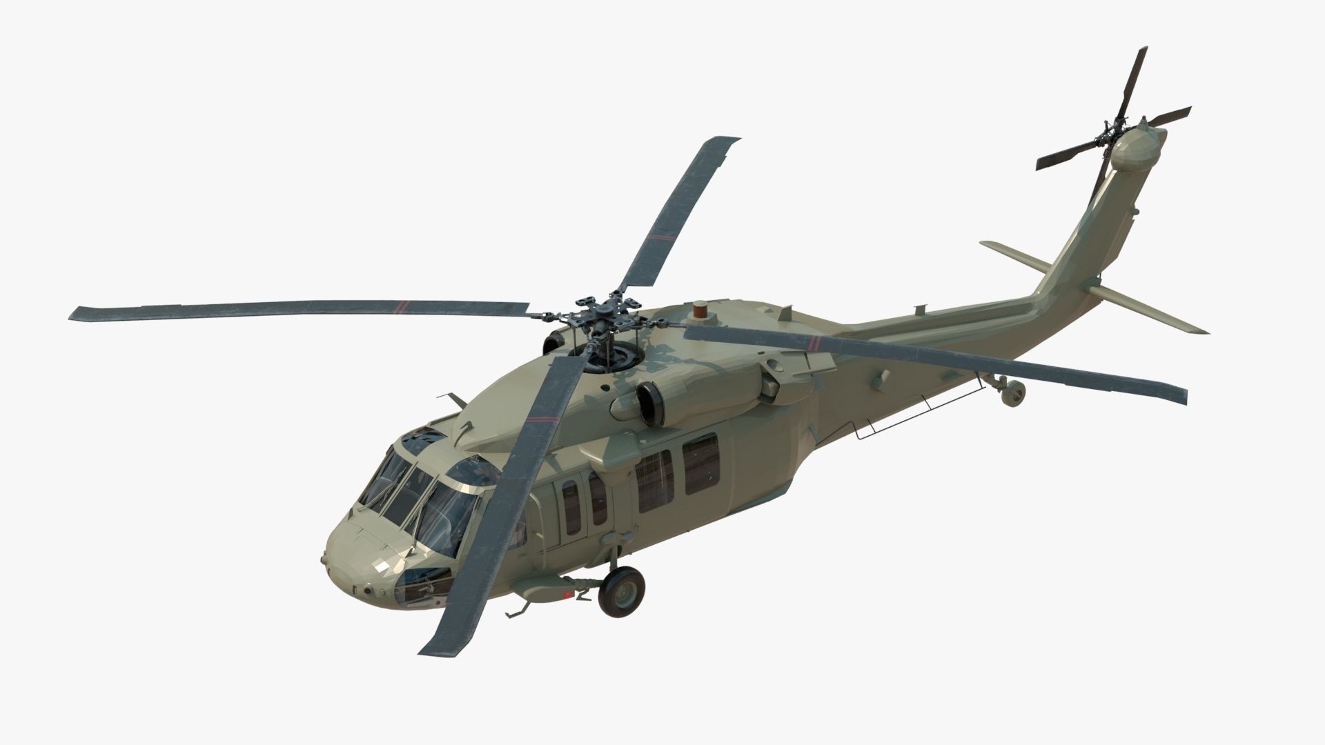 4K UH60 Blackhawk Low-poly 3D model_3