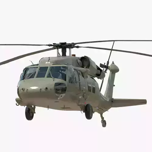 4K UH60 Blackhawk Low-poly 3D model