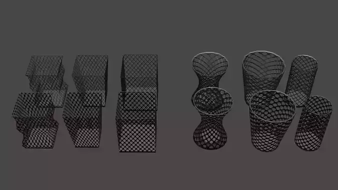 Trash can with wired mesh bin