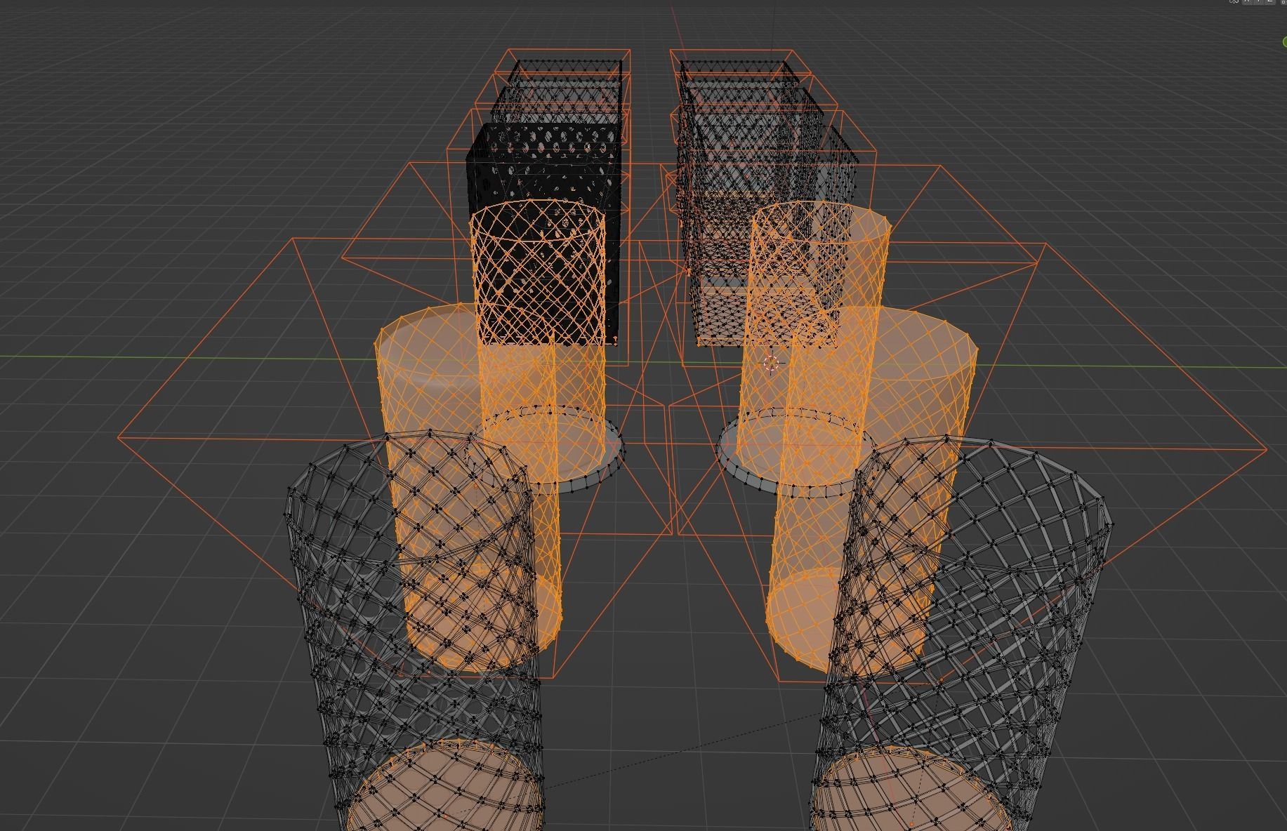Trash can with wired mesh bin Low-poly 3D model_1