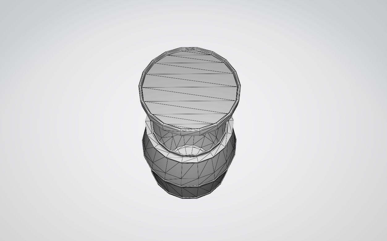 Plastic Barrels orange and blue Free low-poly 3D model_10