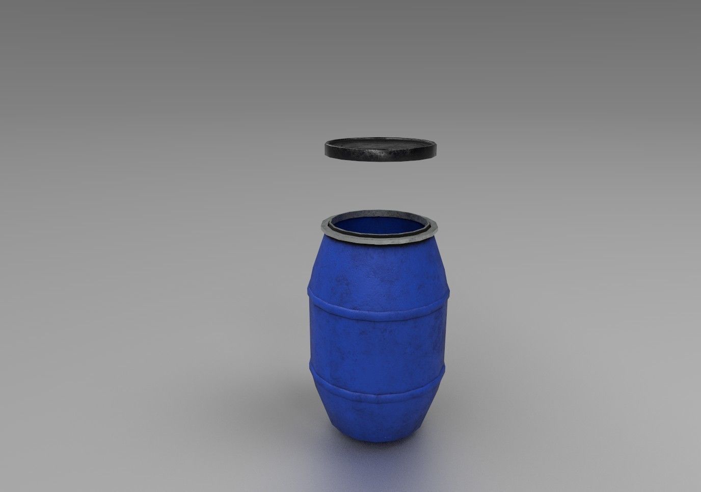 Plastic Barrels orange and blue Free low-poly 3D model_6