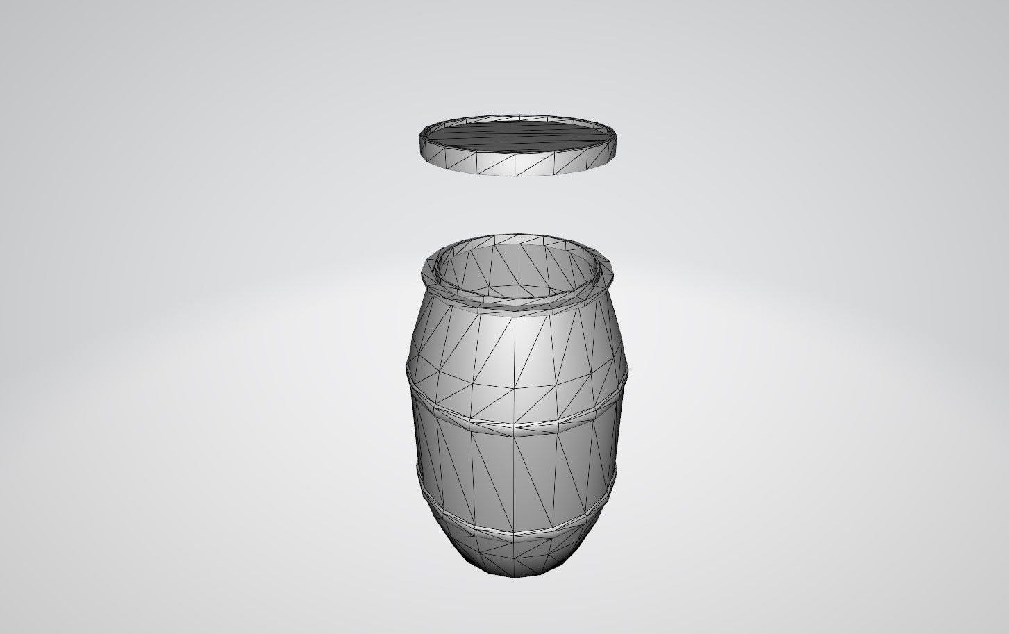 Plastic Barrels orange and blue Free low-poly 3D model_9