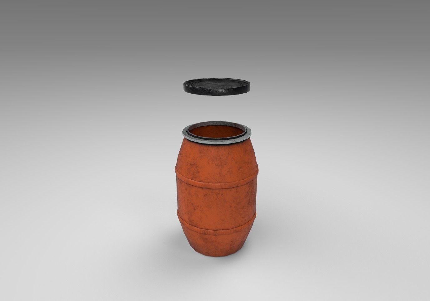 Plastic Barrels orange and blue Free low-poly 3D model_3