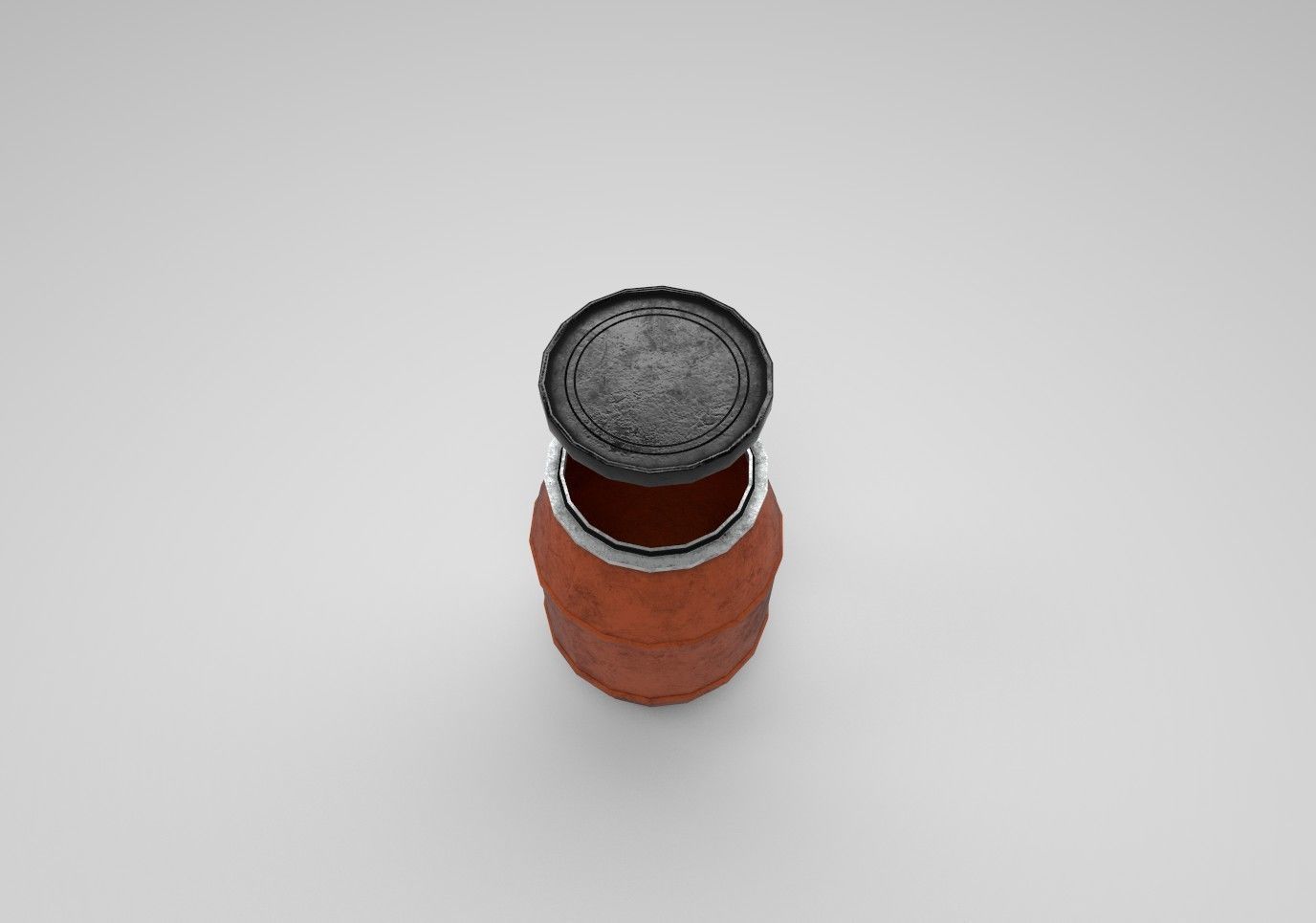 Plastic Barrels orange and blue Free low-poly 3D model_4