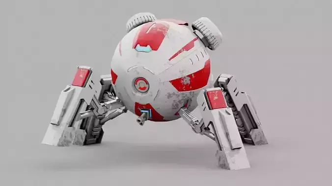 combat robot  rigged character