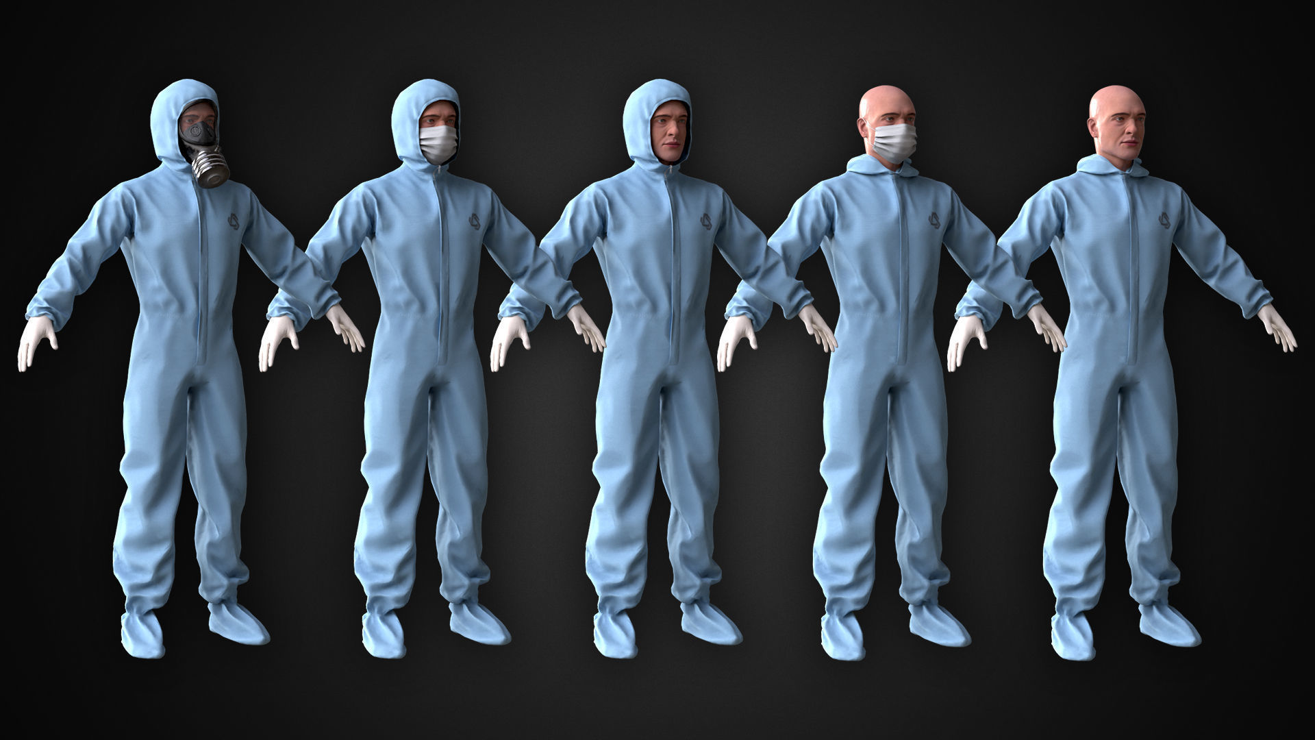 Man In Protective Suit Low-poly 3D model_4