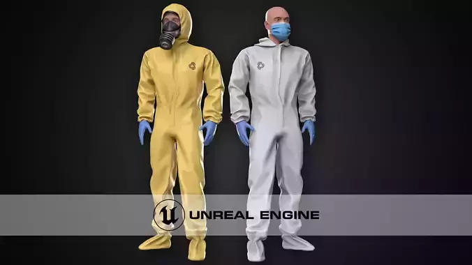 Man In Protective Suit Low-poly 3D model