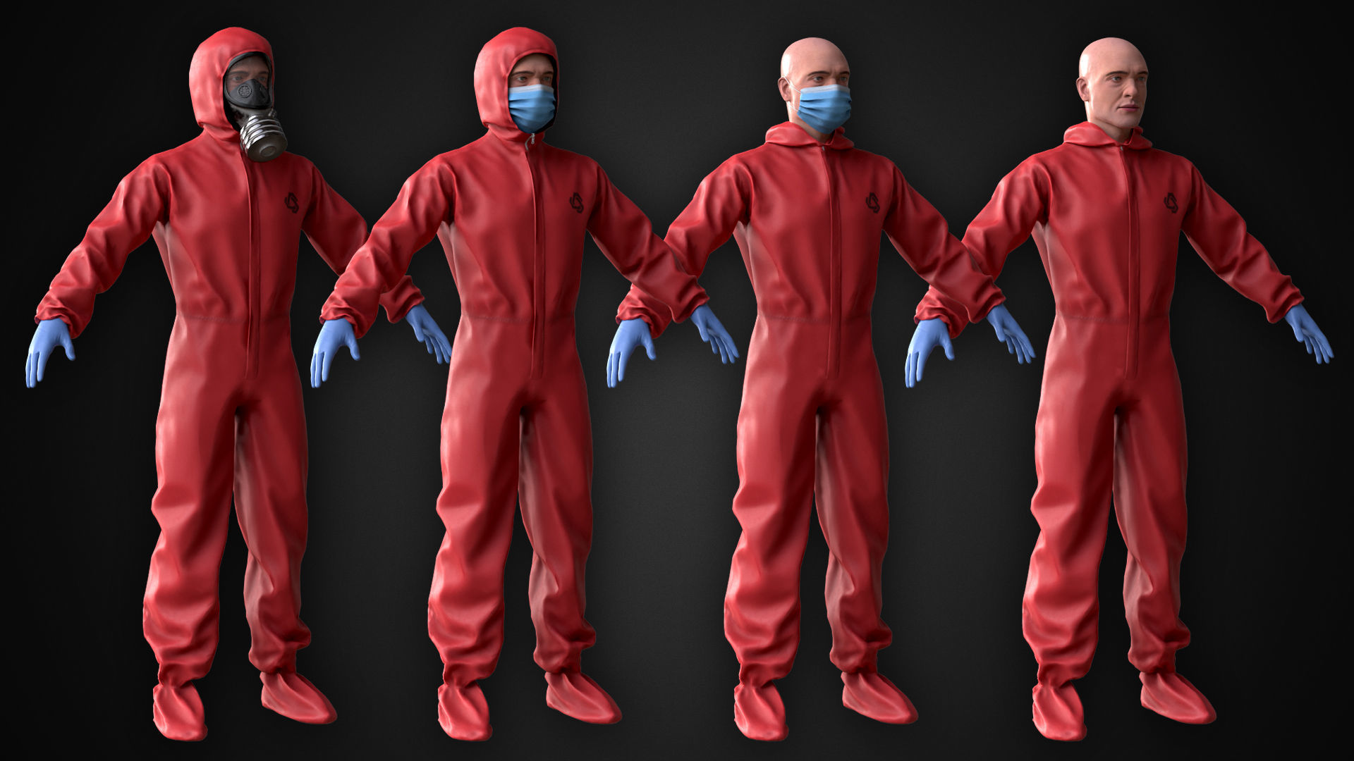 Man In Protective Suit Low-poly 3D model_5