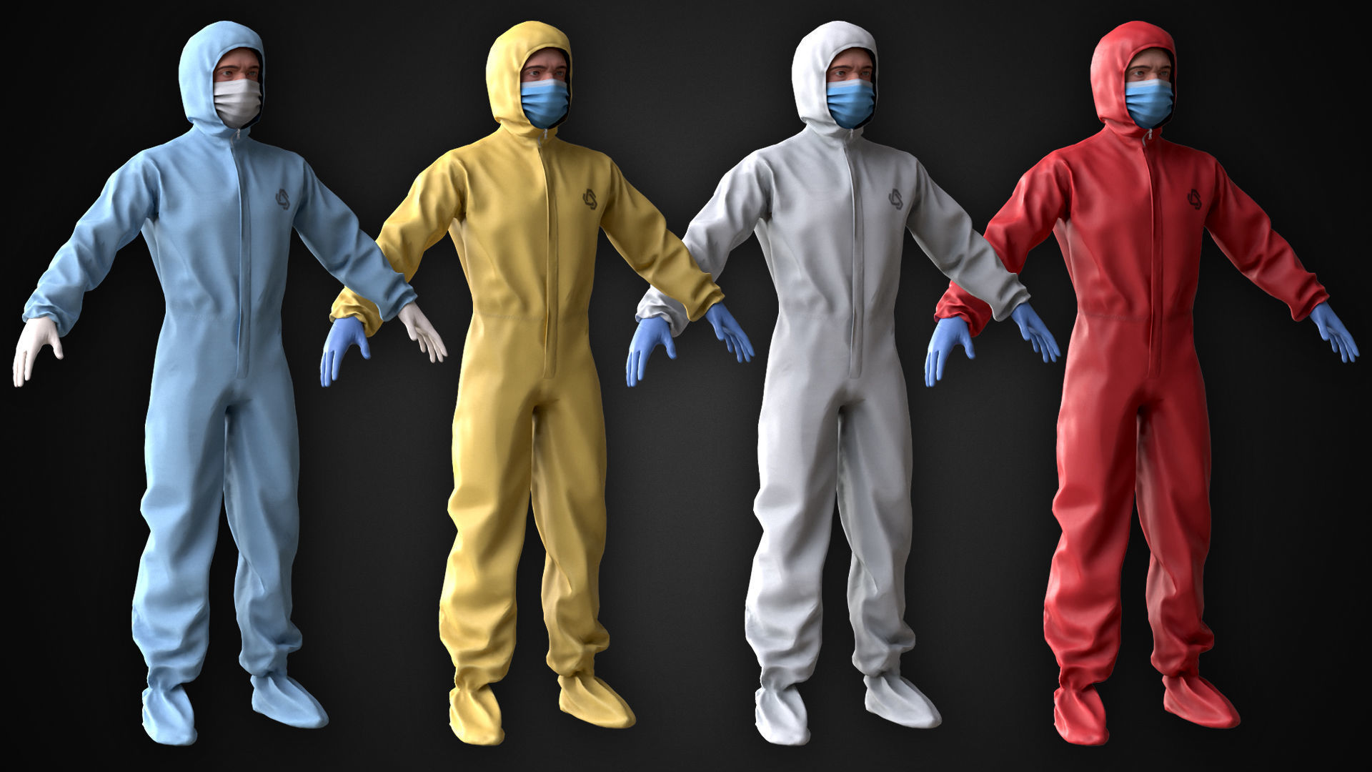 Man In Protective Suit Low-poly 3D model_3