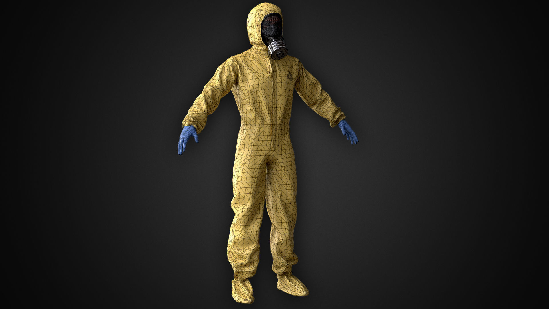 Man In Protective Suit Low-poly 3D model_8