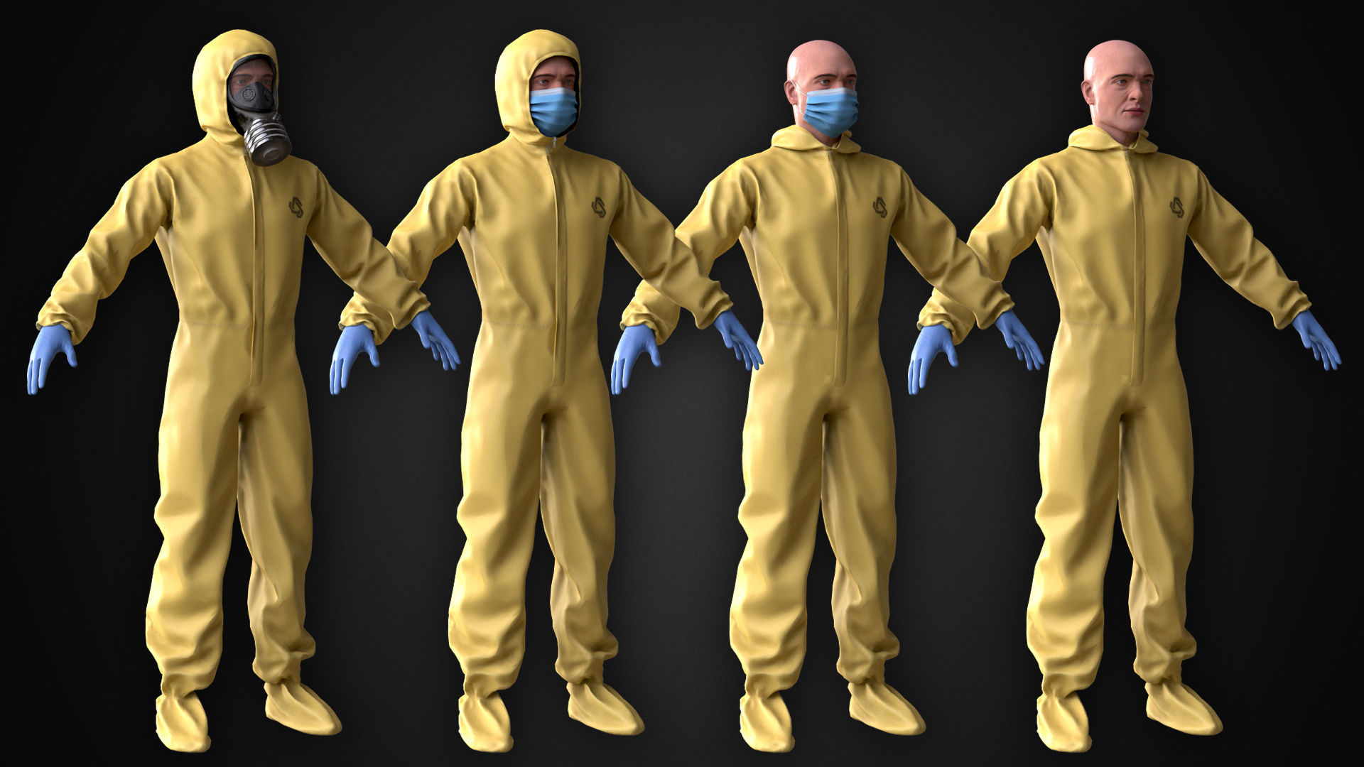 Man In Protective Suit Low-poly 3D model_7