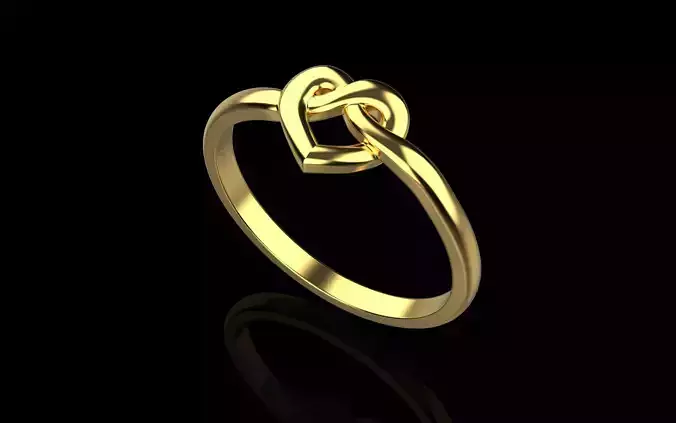 Ring Heart Endless knot size 10 3D print model