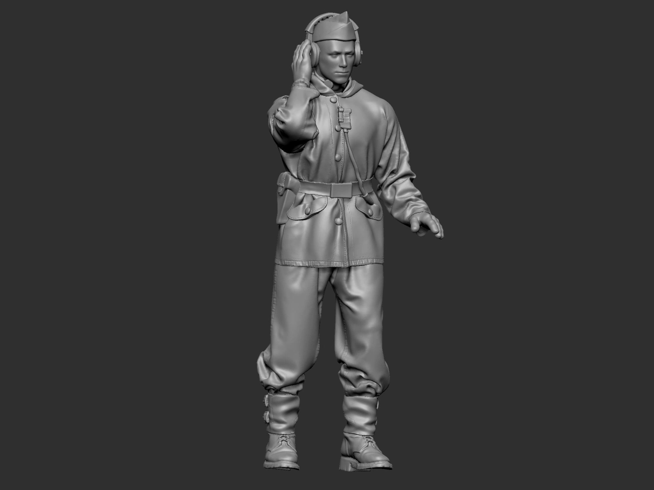 German Tankman 1 ww2 3D print model_5