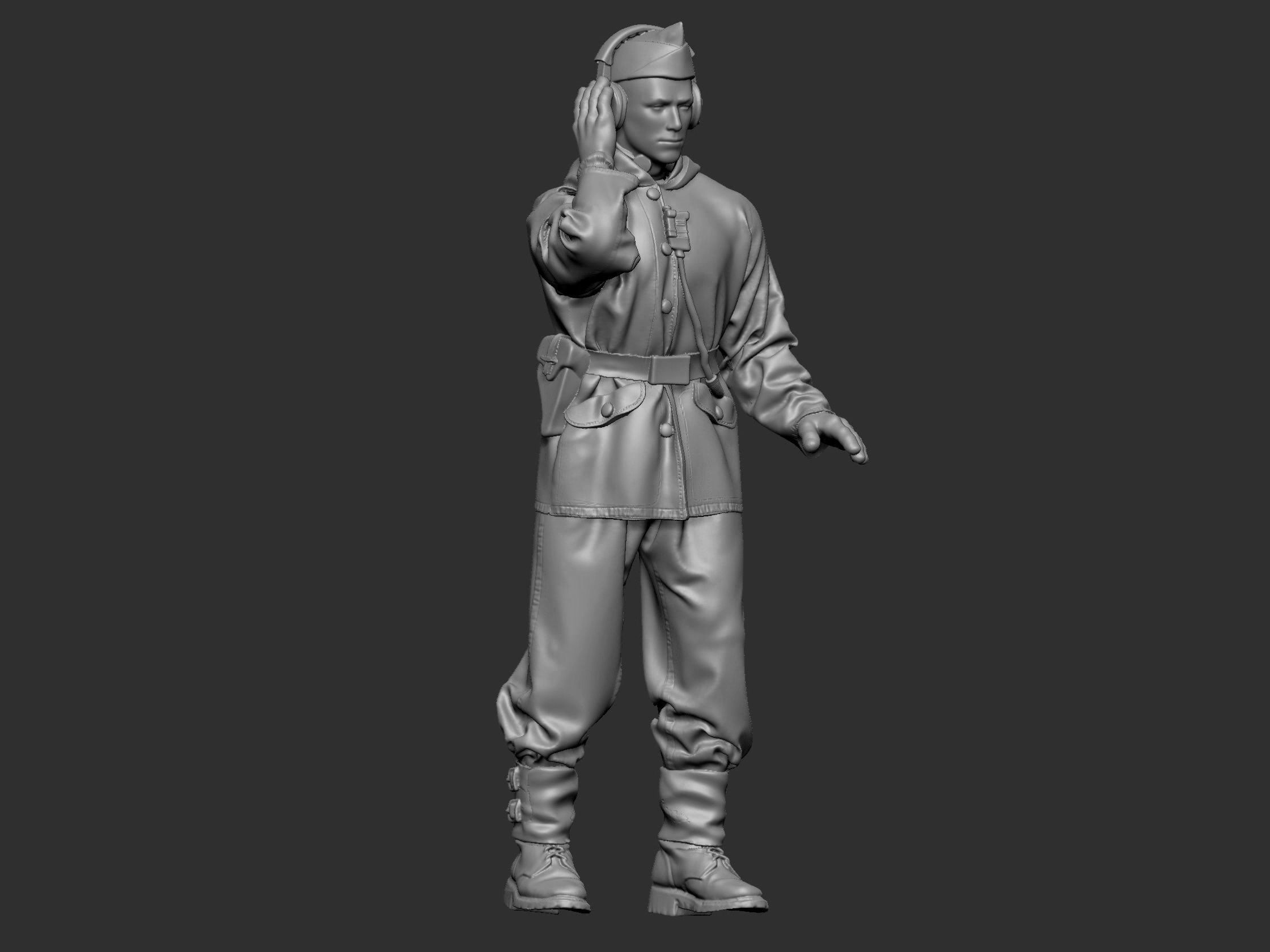 German Tankman 1 ww2 3D print model_6