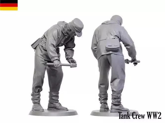 German Tankman ww2 5 3D print model