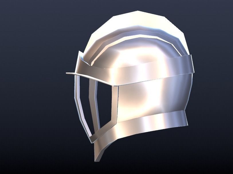 Futuristic Medieval Helmet Low-poly 3D model_7