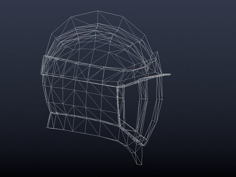 Futuristic Medieval Helmet Low-poly 3D model_9