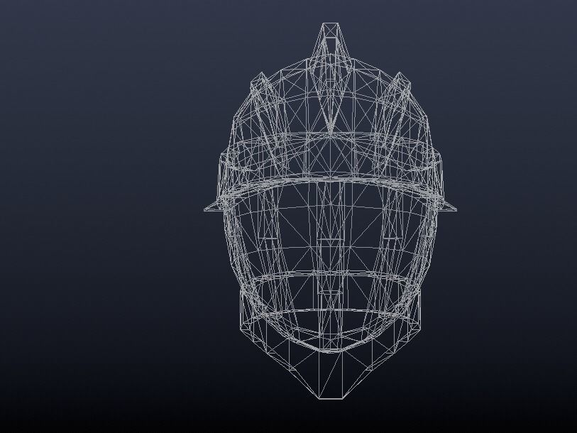 Futuristic Medieval Helmet Low-poly 3D model_8