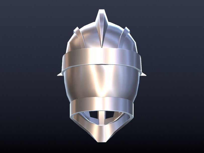 Futuristic Medieval Helmet Low-poly 3D model_4
