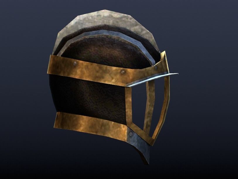 Futuristic Medieval Helmet Low-poly 3D model_2