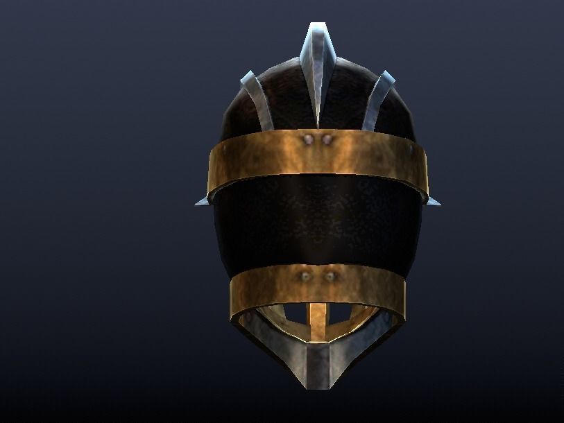 Futuristic Medieval Helmet Low-poly 3D model_3
