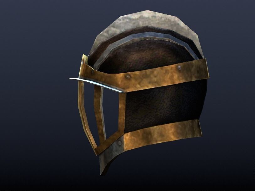 Futuristic Medieval Helmet Low-poly 3D model_1