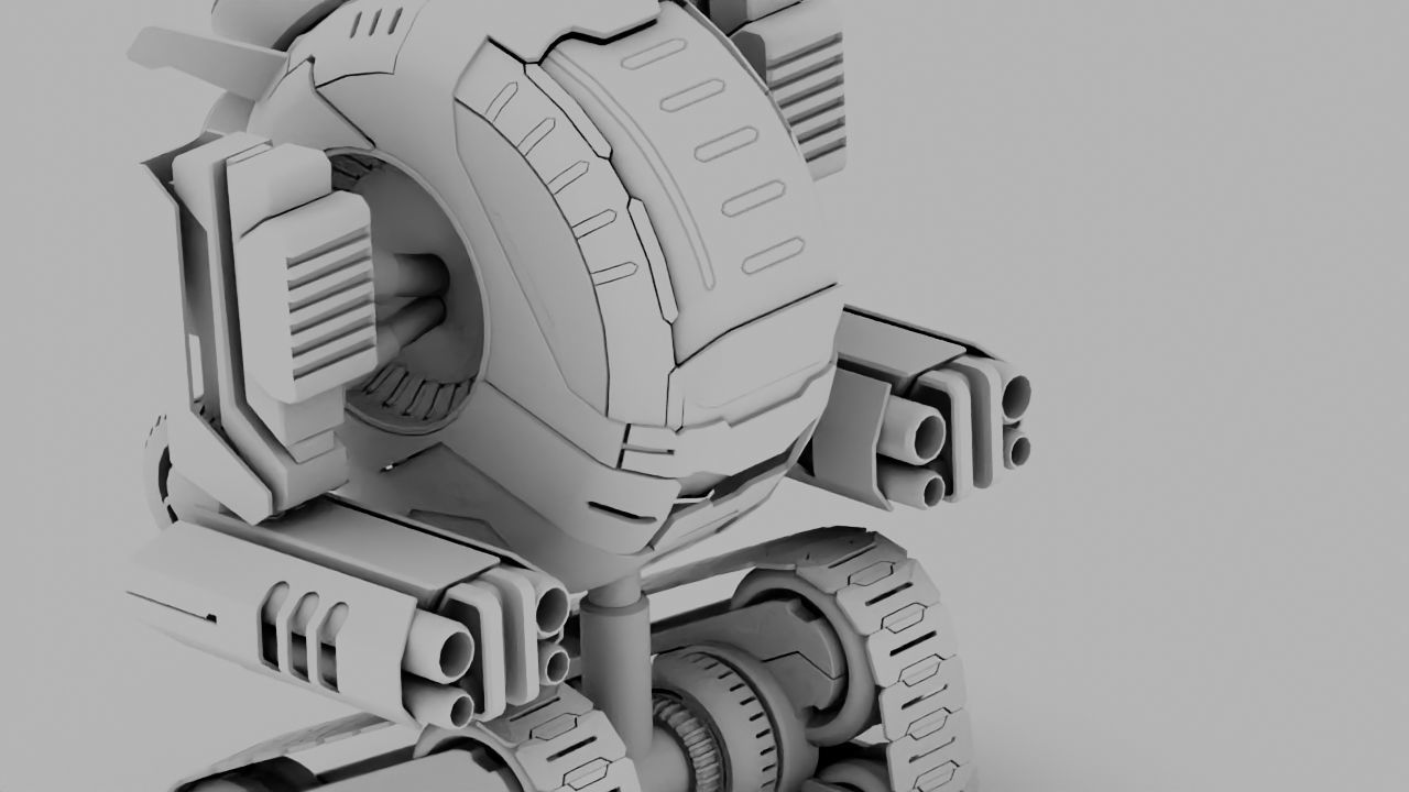 Combat robot rigged character 3D model_12