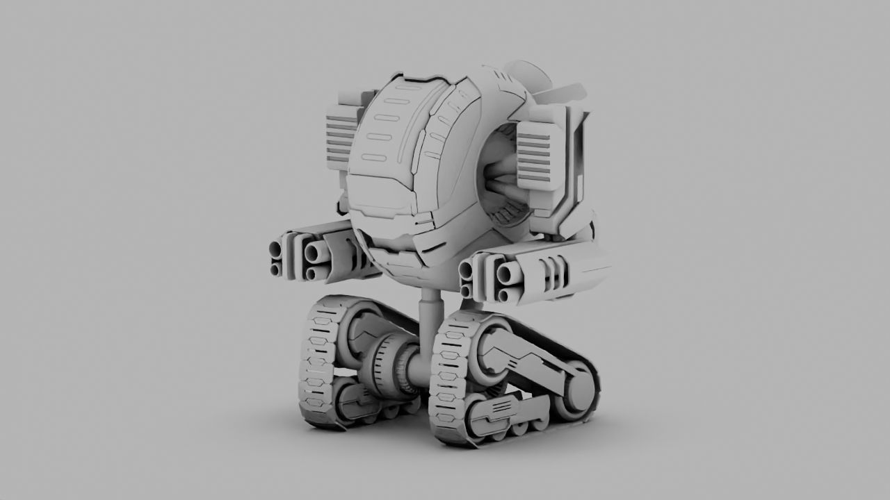 Combat robot rigged character 3D model_6