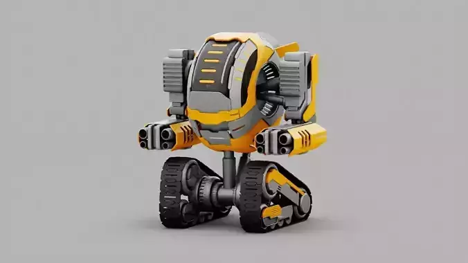Combat robot rigged character 3D model
