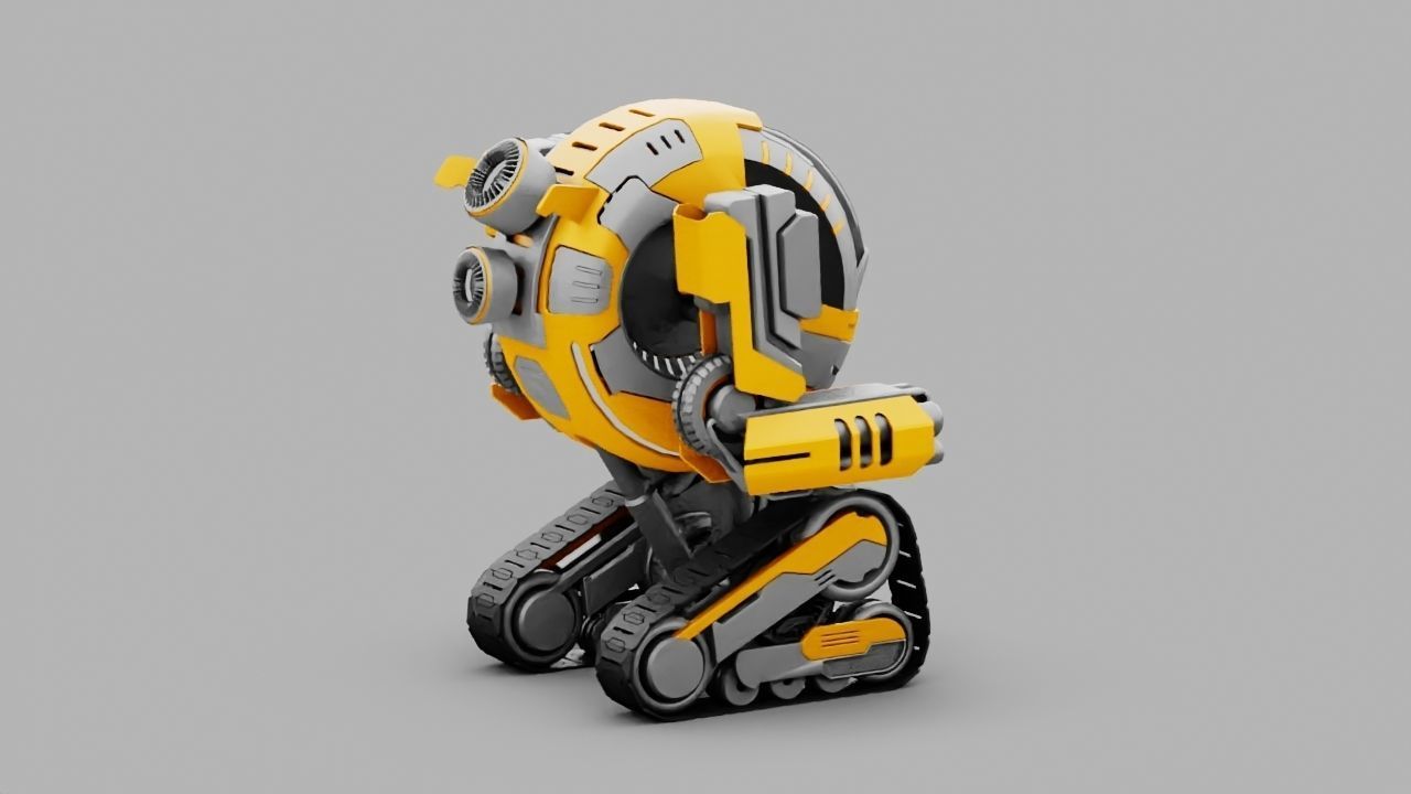 Combat robot rigged character 3D model_4