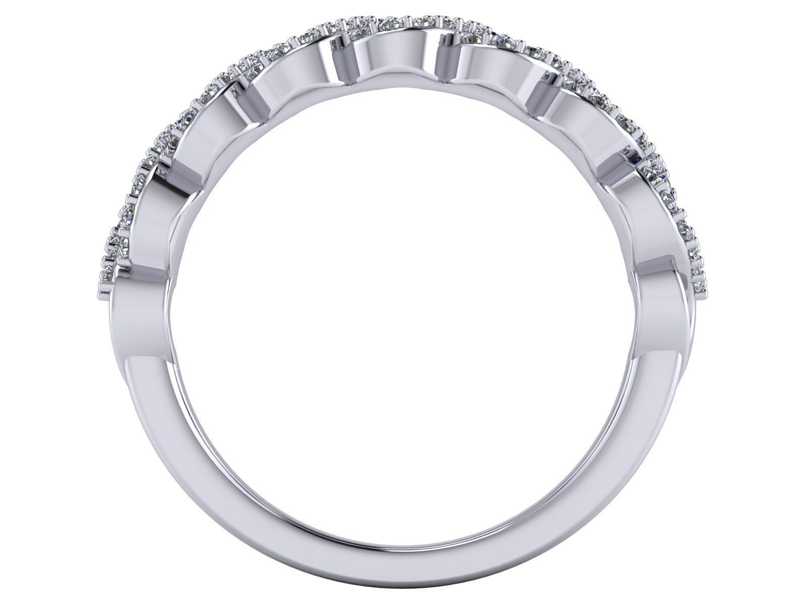 Spiral Weave Anniversary - Engagement Ring - Sapphire Halo 3D print model_9