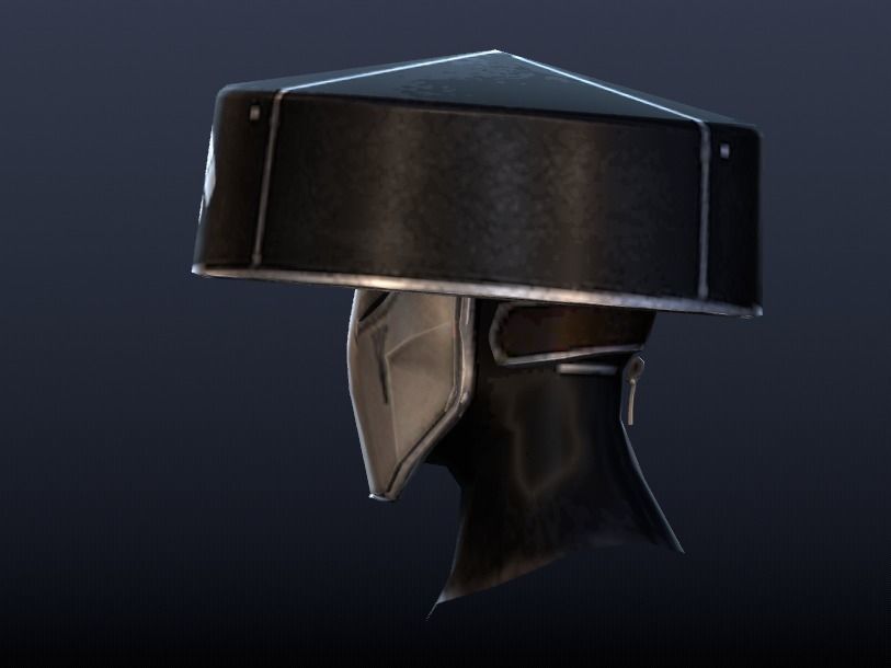 Futuristic Helmet Low-poly 3D model_9