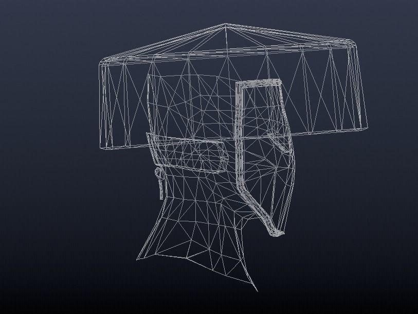 Futuristic Helmet Low-poly 3D model_7