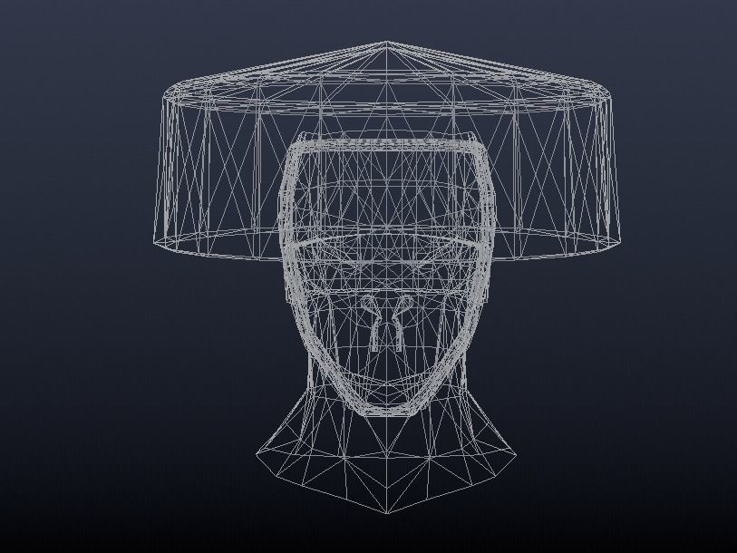 Futuristic Helmet Low-poly 3D model_14