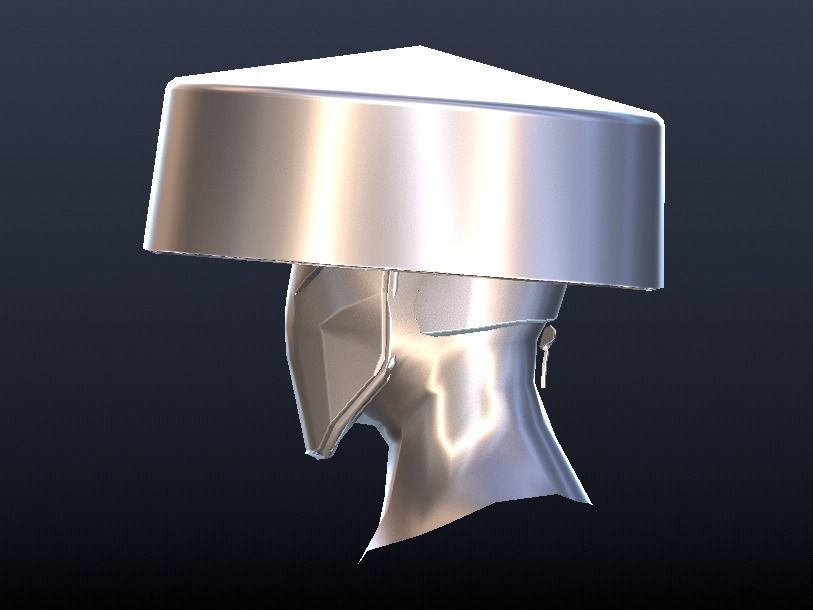 Futuristic Helmet Low-poly 3D model_5