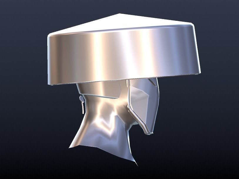 Futuristic Helmet Low-poly 3D model_13