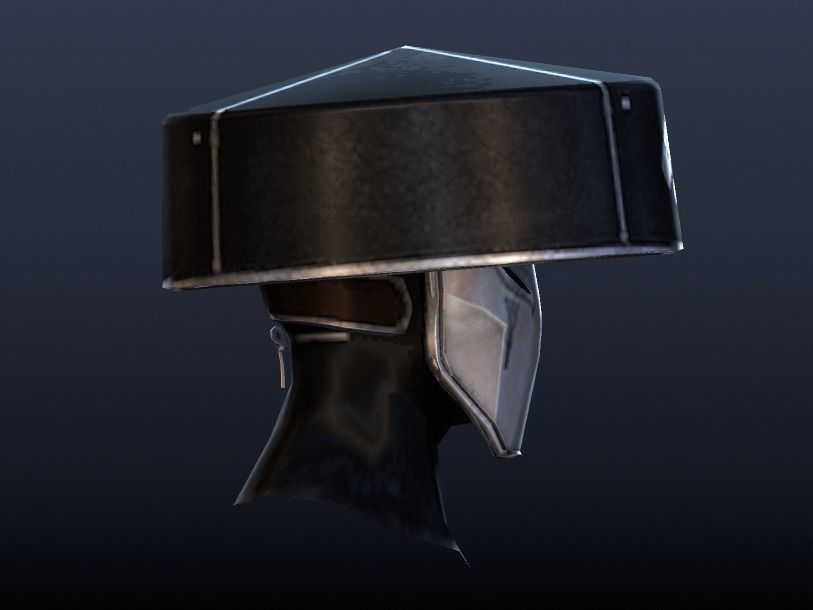 Futuristic Helmet Low-poly 3D model_2