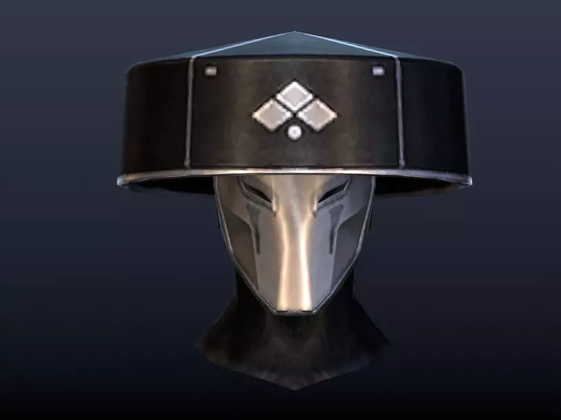 Futuristic Helmet Low-poly 3D model_0