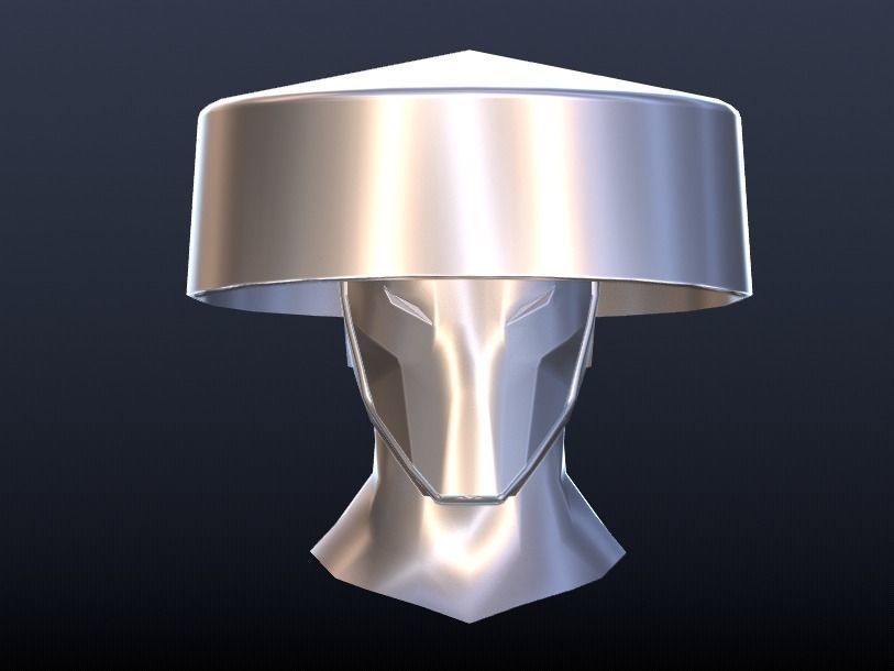 Futuristic Helmet Low-poly 3D model_4
