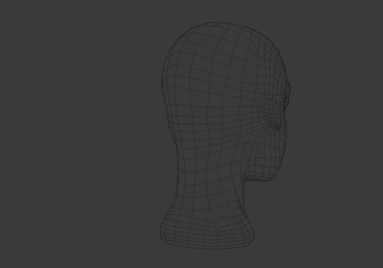 white ghost male head Low-poly 3D model_14