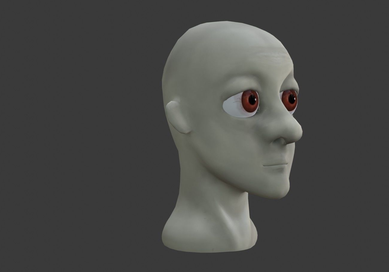 white ghost male head Low-poly 3D model_7